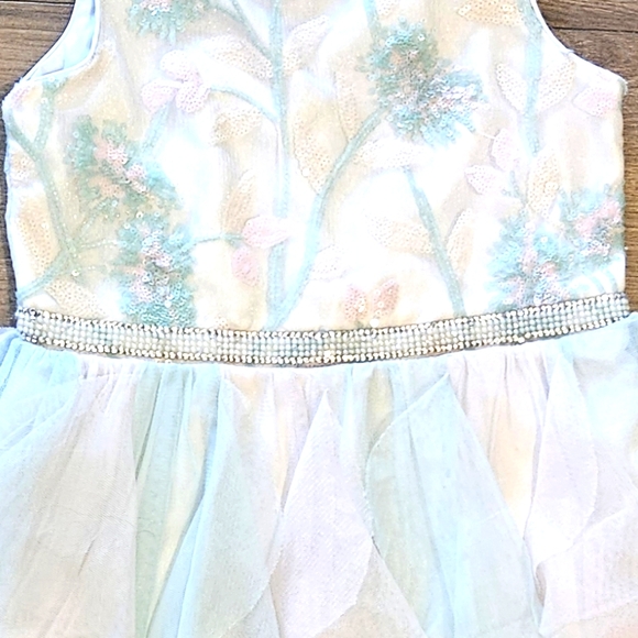 Lightly Worn - YOUNGLAND - Pastel Pink and Green Formal Dress - Girls Size 6X - Picture 3 of 5